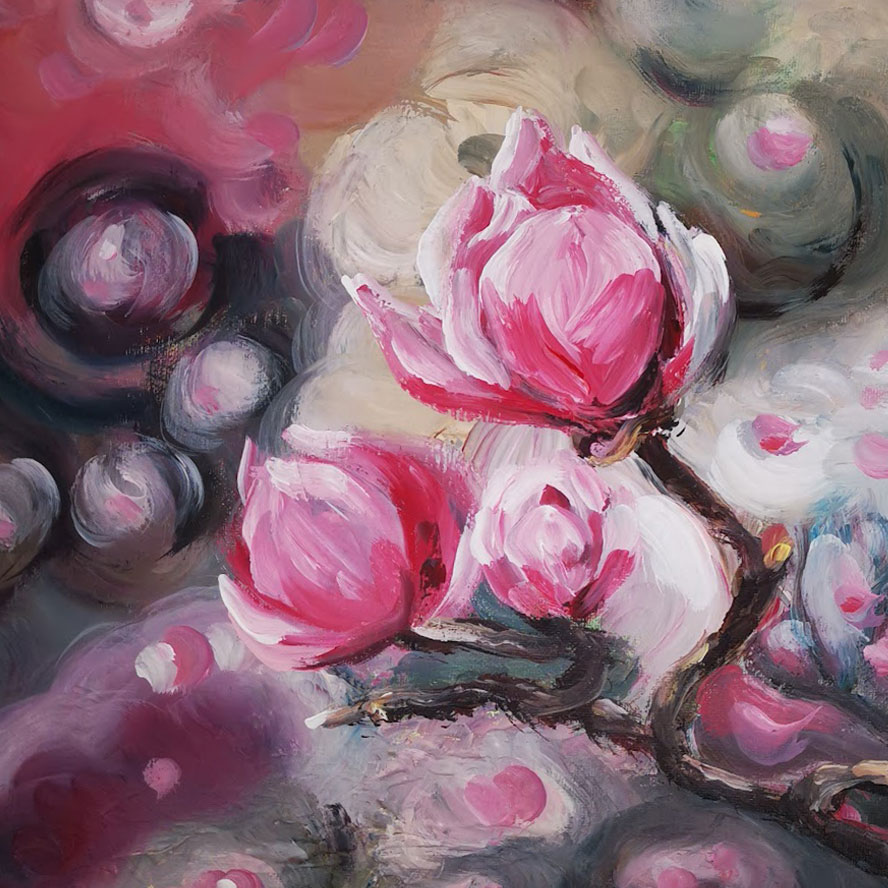 Pinkfarbene Magnolien in Blüte