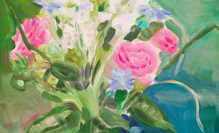 Blumenstrauß mit Ranunkeln in Rosa